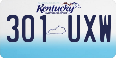 KY license plate 301UXW