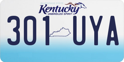 KY license plate 301UYA