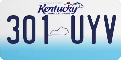 KY license plate 301UYV