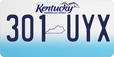 KY license plate 301UYX