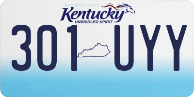 KY license plate 301UYY