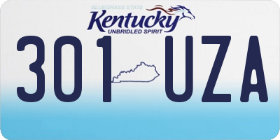 KY license plate 301UZA