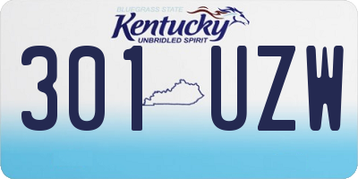 KY license plate 301UZW