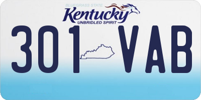 KY license plate 301VAB
