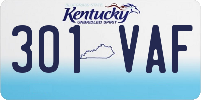 KY license plate 301VAF
