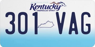 KY license plate 301VAG