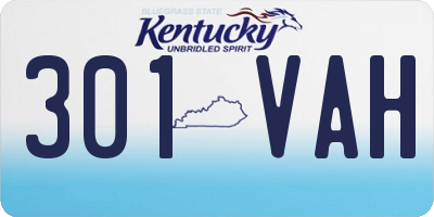 KY license plate 301VAH