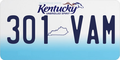 KY license plate 301VAM