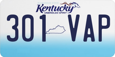 KY license plate 301VAP