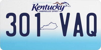 KY license plate 301VAQ