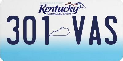 KY license plate 301VAS