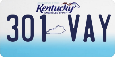 KY license plate 301VAY