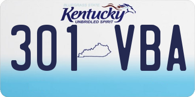 KY license plate 301VBA