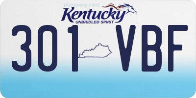 KY license plate 301VBF
