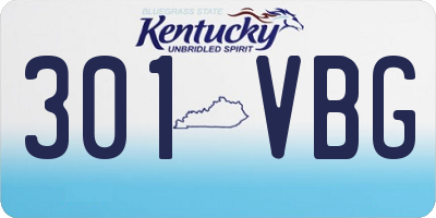 KY license plate 301VBG