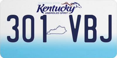 KY license plate 301VBJ