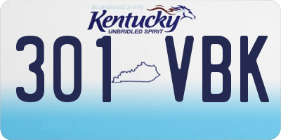 KY license plate 301VBK