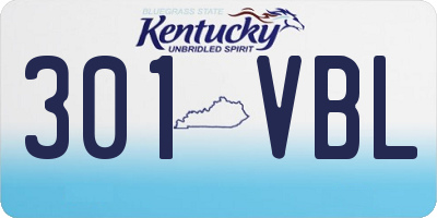 KY license plate 301VBL
