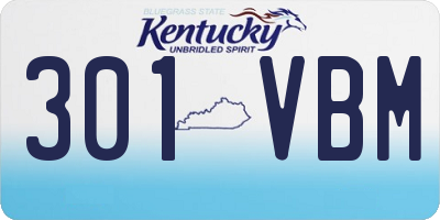 KY license plate 301VBM