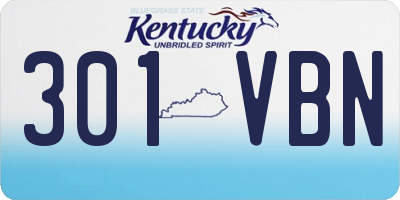 KY license plate 301VBN