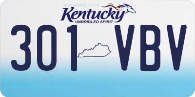 KY license plate 301VBV