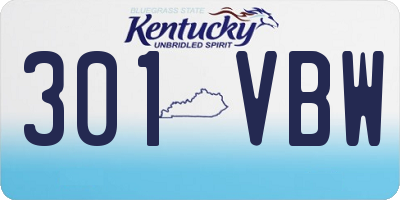 KY license plate 301VBW