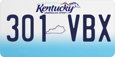 KY license plate 301VBX