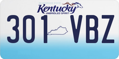 KY license plate 301VBZ