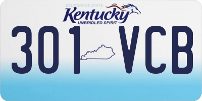 KY license plate 301VCB
