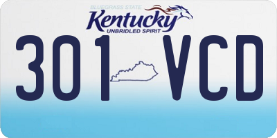 KY license plate 301VCD