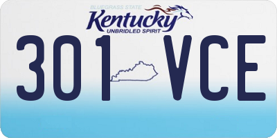 KY license plate 301VCE