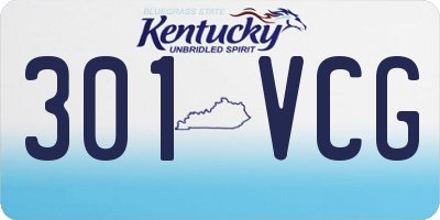KY license plate 301VCG