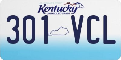 KY license plate 301VCL