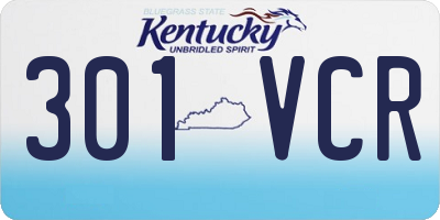KY license plate 301VCR