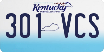 KY license plate 301VCS