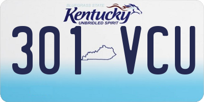 KY license plate 301VCU