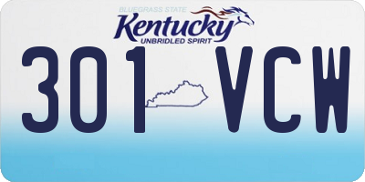 KY license plate 301VCW