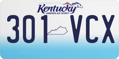 KY license plate 301VCX