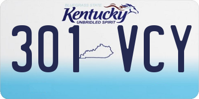 KY license plate 301VCY
