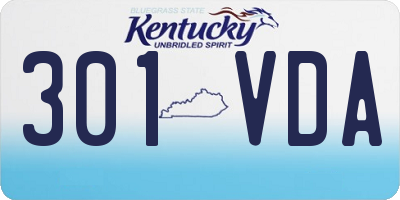 KY license plate 301VDA