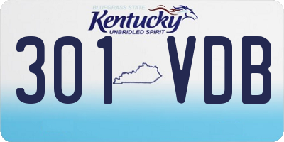 KY license plate 301VDB