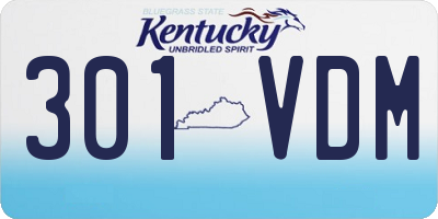 KY license plate 301VDM