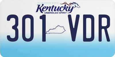 KY license plate 301VDR