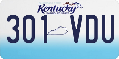 KY license plate 301VDU