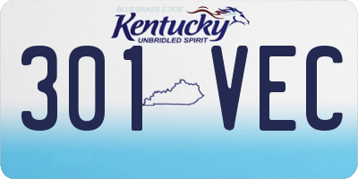 KY license plate 301VEC