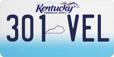 KY license plate 301VEL