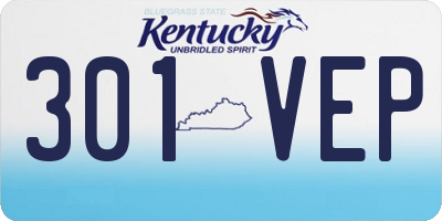 KY license plate 301VEP