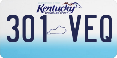 KY license plate 301VEQ