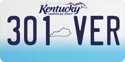 KY license plate 301VER