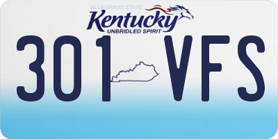 KY license plate 301VFS